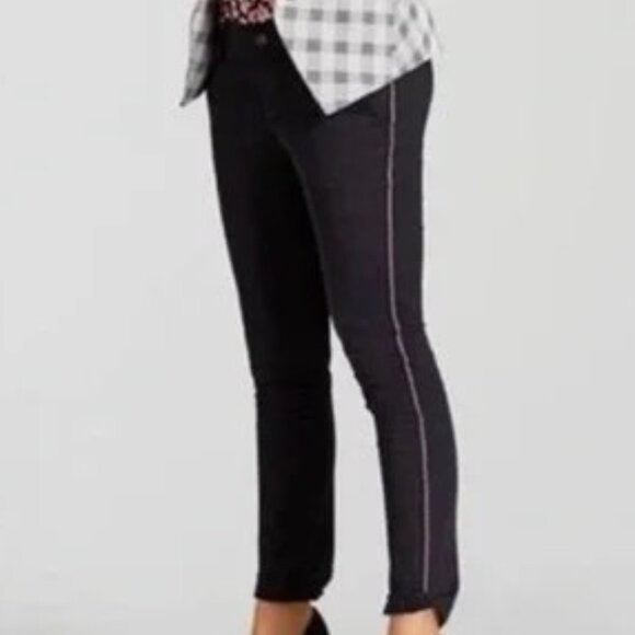 Cabi - The Peyton Multicolor Ribbon Side Stripe Black Pants - Women Size 8 - Picture 5 of 16